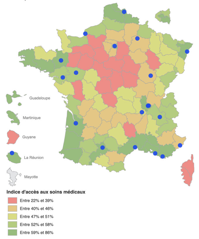 Accès aux soins : où sont les déserts médicaux ? Statistiques par ville et spécialité